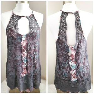 Anthropologie 9-H15 STCL Lace Keyhole Tank Top